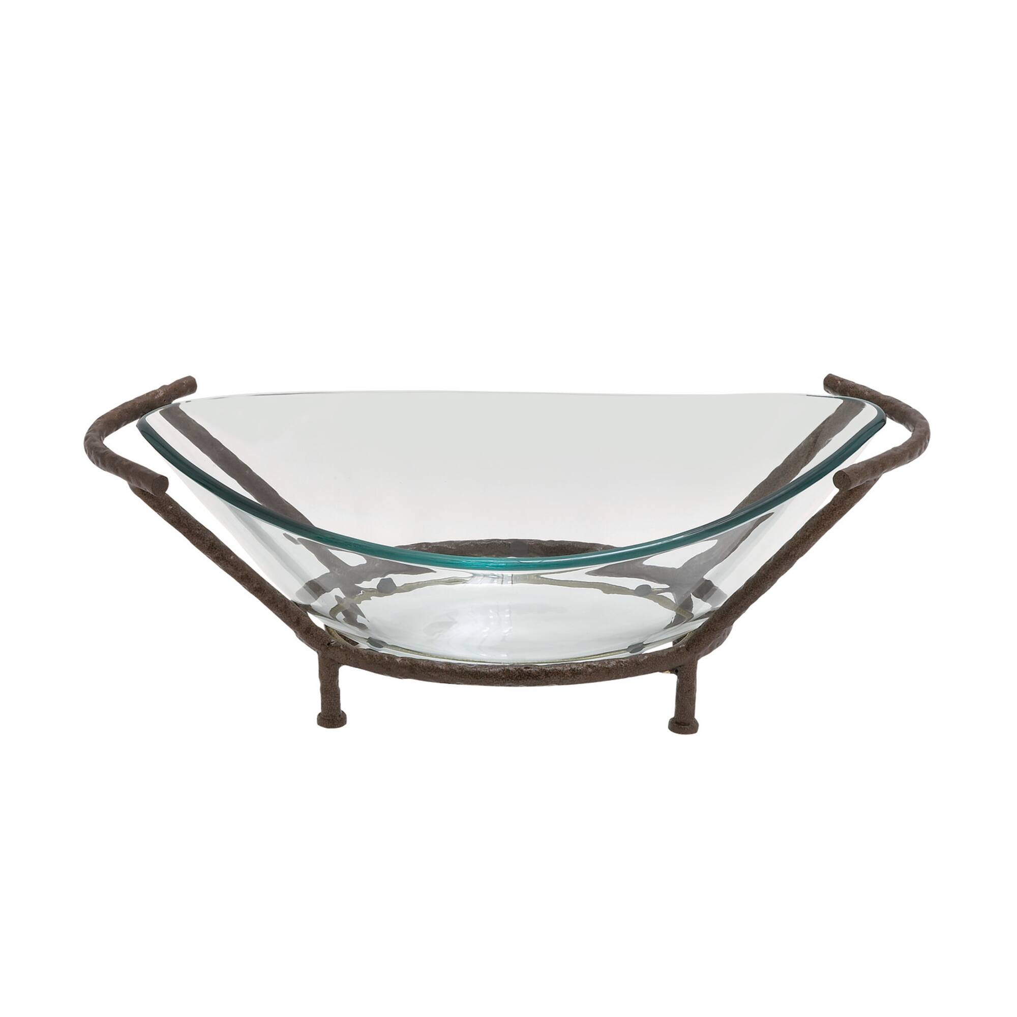 Copper Glass & Metal Modern Serving Bowl